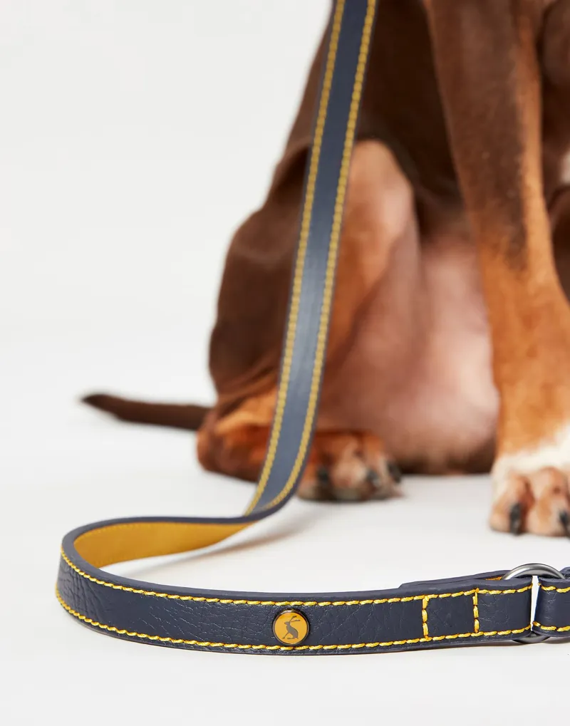 Joules Leather Dog Lead Navy-6